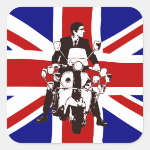 Autocollants carrés du cavalier UJ 2 de scooter