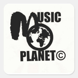 AUTOCOLLANTS CARRÉS MUSIC PLANET