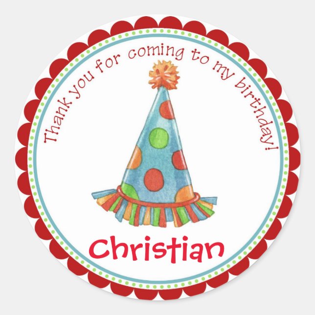 Autocollants casquettes de fête d'anniversaire vin (Devant)