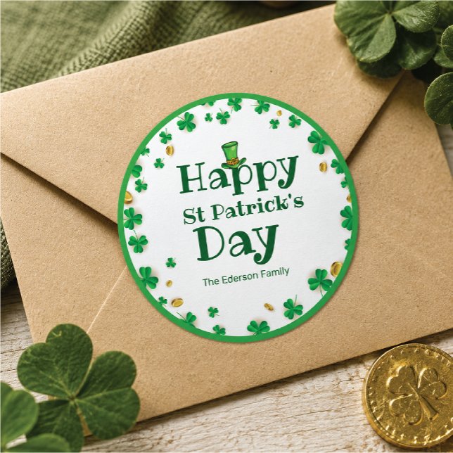 Autocollants Chanceux Shamrock pour la Saint-Patri (Créateur téléchargé)