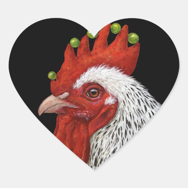 autocollants coeurs coq (Devant)
