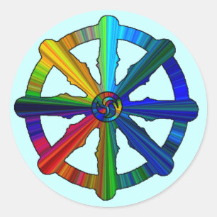 Autocollants colorés de roue de Dharma