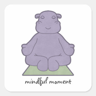 Autocollants conscients d'hippopotame de moment