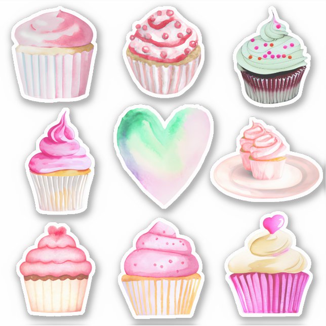Autocollants Cupcake Love - Collection 2 (Devant)