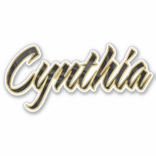 Autocollants Cynthia black gold lettering