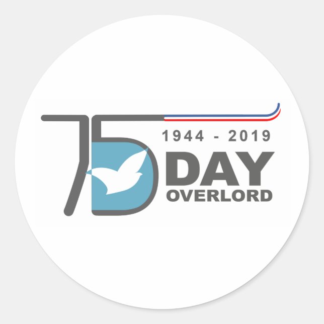 Autocollants D-Day Overlord Normandie 1944-2019 Classic Round Sticker (Front)