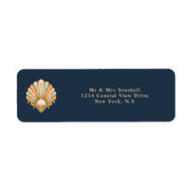 Autocollants d'adresse de mariage sur la plage coq