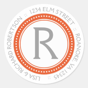 Autocollants d'adresse de monogramme