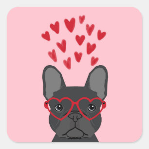 Autocollants d'amour de bouledogue français -