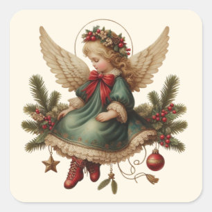 Autocollants d'ange de Noël vintage