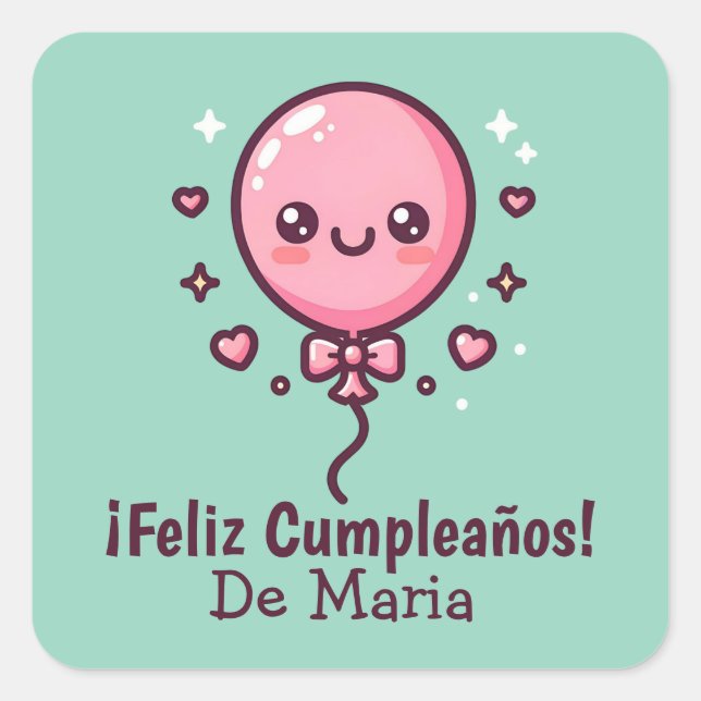 Autocollants d'anniversaire Cumpleaños personnalis (Devant)