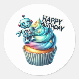Autocollants d'anniversaire Cupcake