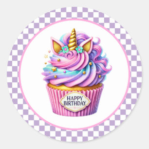 Autocollants d'anniversaire Cupcake