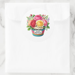 Autocollants d'anniversaire Cupcake