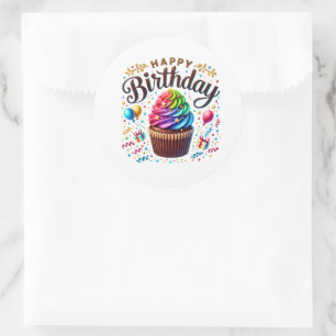 Autocollants d'anniversaire Cupcake