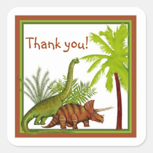 Autocollants d'anniversaire de dinosaure