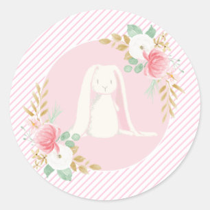 autocollants d'anniversaire de Some Bunny floraux 