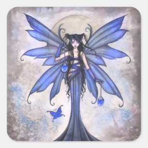 Autocollants d'art fantastique de fée bleue gothiq
