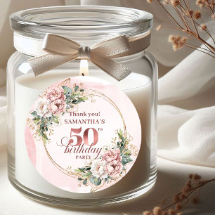 Autocollants de 50e anniversaire Rose Botanique Él