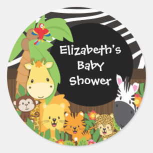 Autocollants de baby shower d'animaux de bébé de