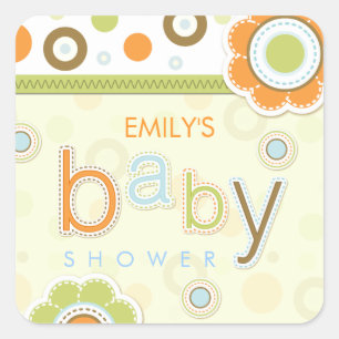 Autocollants de Baby shower rétro Scrapbook