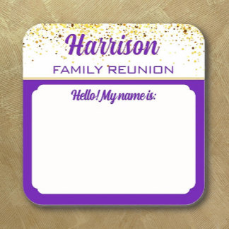 Autocollants de badges de nom de réunion de famill