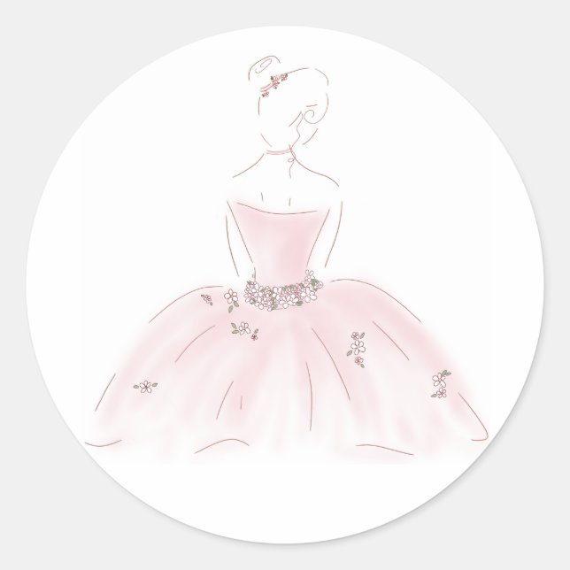 Autocollants de ballerine "Pretty in Pink" (Devant)
