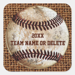 Autocollants de baseball d'équipe rustiques person