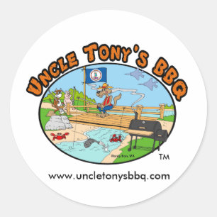 Autocollants de BBQ d'oncle Tony (logo de bande