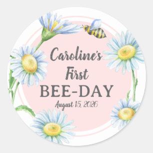 Autocollants de Bee-Day rose pour anniversaire ave