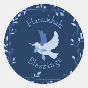 Autocollants de bénédictions de colombe de Hanukka