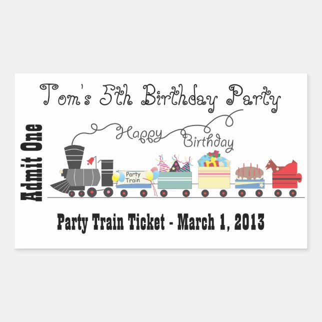 Autocollants de billet de train pour la fête d'ann (Devant)