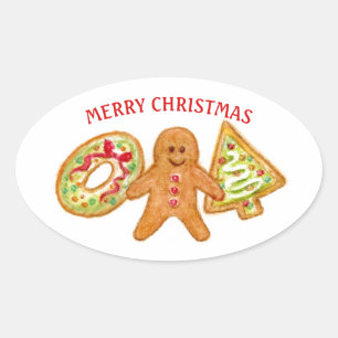 Autocollants de biscuits de Noël joyeux
