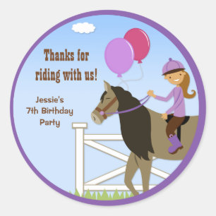 Autocollants de cadeau d'anniversaire de cheval