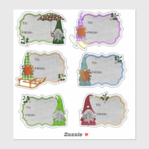 Autocollants de cadeau de Noël de Gnome Mignon