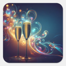 Autocollants de célébration Toast à minuit