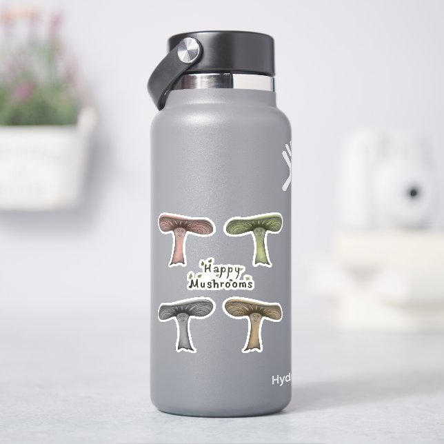 Autocollants de champignons heureux (HydroFlask)