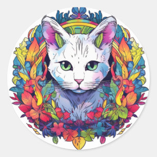 Autocollants de chat blanc