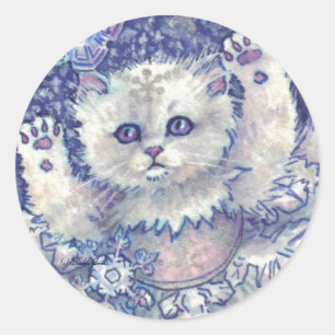 Autocollants de chaton de flocon de neige
