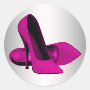 Autocollants de chaussures à talons hauts rose vif