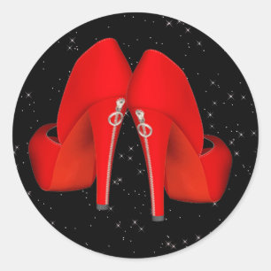 Autocollants de chaussures à talons hauts rouges