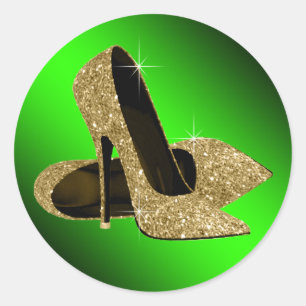 Autocollants de chaussures à talons hauts verts et