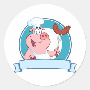 Autocollants de chef de porc