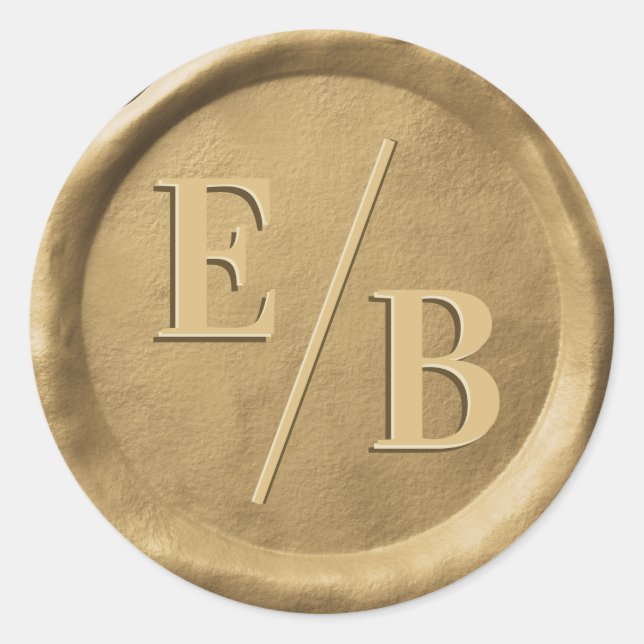 Autocollants de cire de sceau de mariage en or ave (Devant)