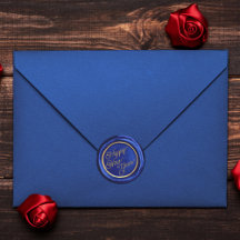 Autocollants de cire Navy Blue & Gold Bonne Année