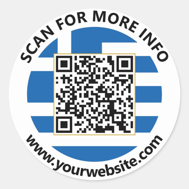 Autocollants de code QR de Grèce moderne, Drapeau  (Devant)