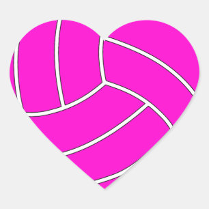 Autocollants de coeur de volleyball