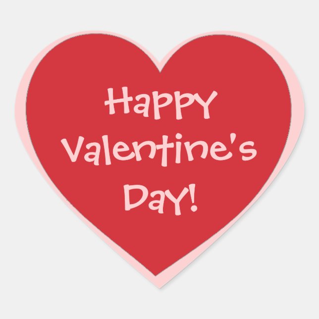autocollants de coeur rose Heureuse Sainte-Valenti (Devant)