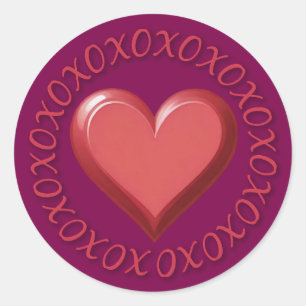 Autocollants de coeur XOXO