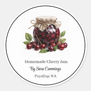 Autocollants de Confiture de Cerise Maison